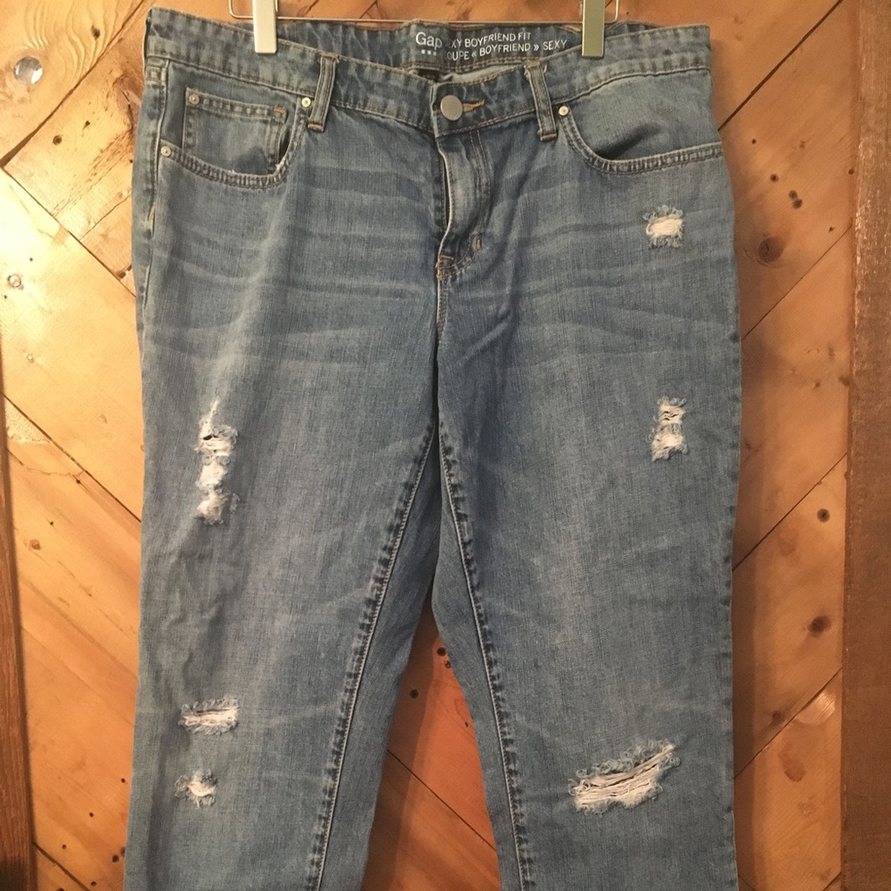 Distressed GAP boyfriend jeans